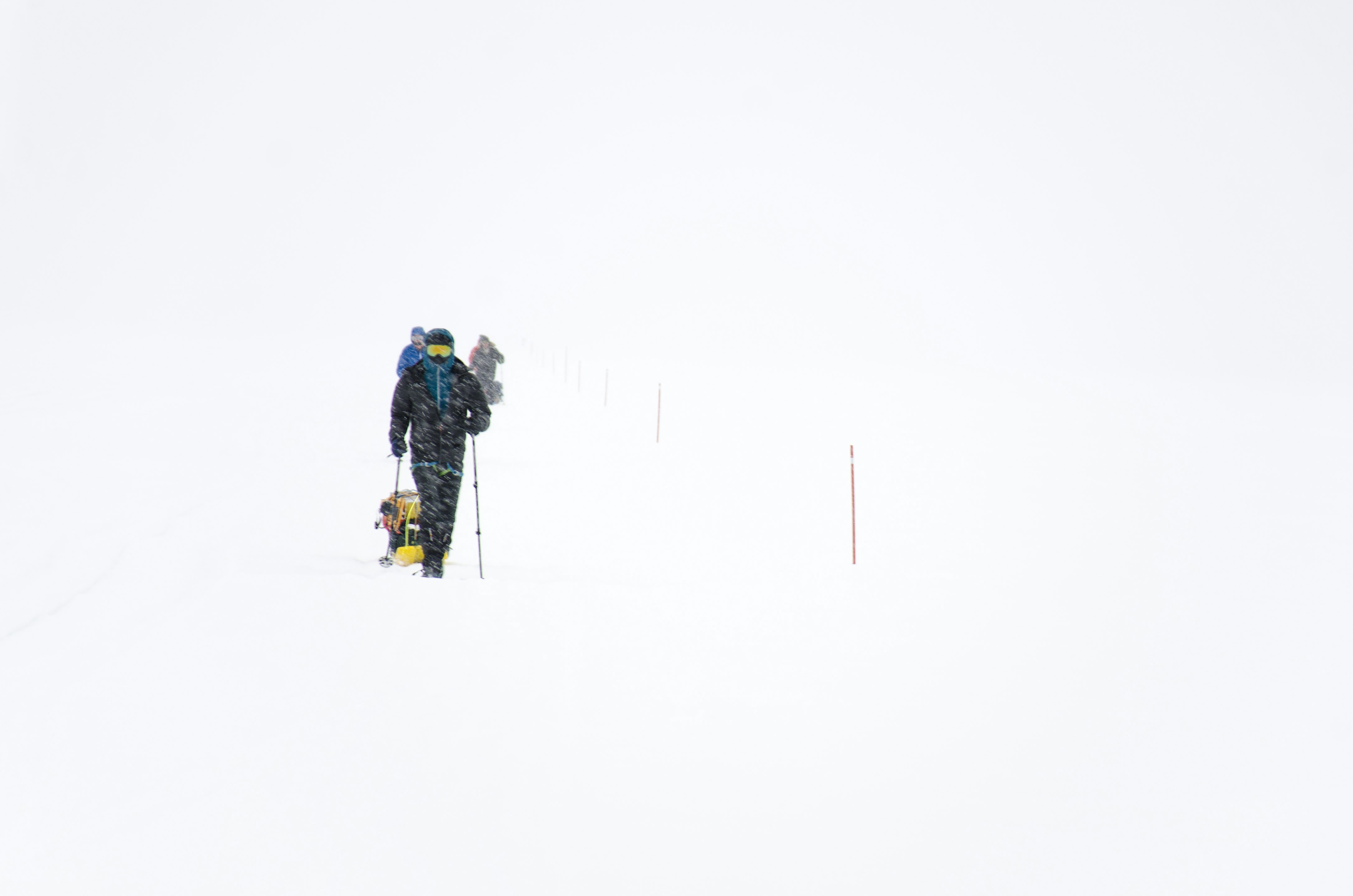 man walking on snow land